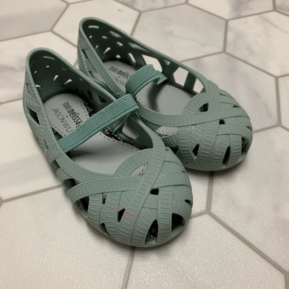 Mini Melissa + Jason Wu basket weave flats